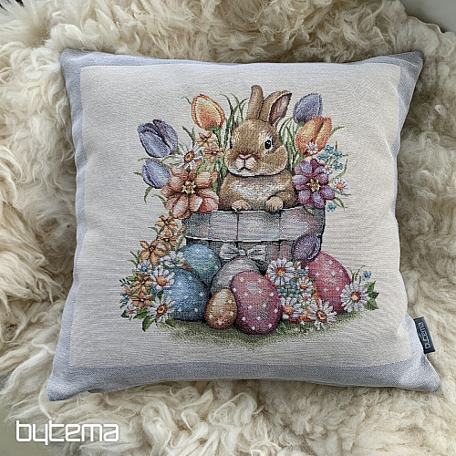 Navlaka za jastuk od goblena BARE IN THE FLOWER POT sivi okvir