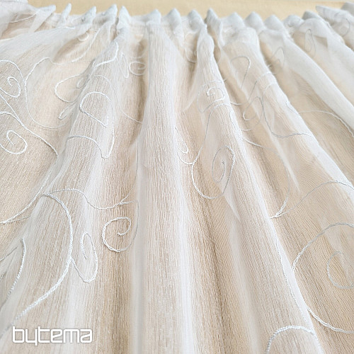 Gotova zavjesa VEZENI UKRASI bijela