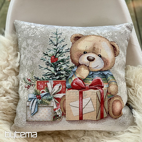 Božićna navlaka za goblen MEDO S POKLONIMA