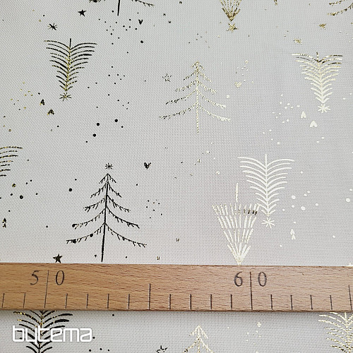 Pamučna CANVAS tkanina GOLDEN TREES