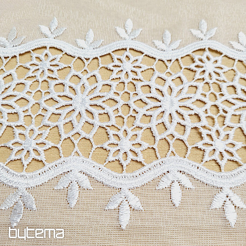 Gotova izvezena luksuzna zavjesa GERSTER 11509 bijelo cvijeće