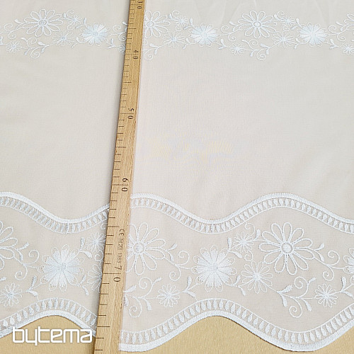 Vezena zavjesa V 325 CVIJET bijela
