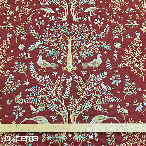 Tkanina za goblene WILLIAM MORRIS bordo
