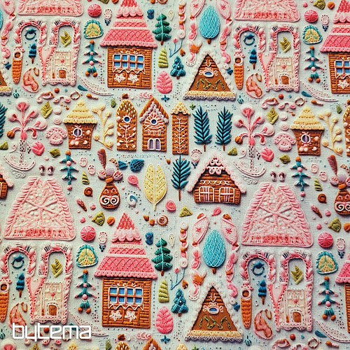 GINGERBREAD COTTAGE pamučna tkanina