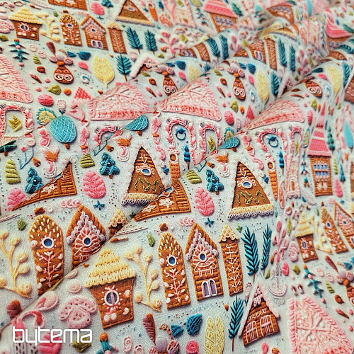 GINGERBREAD COTTAGE pamučna tkanina