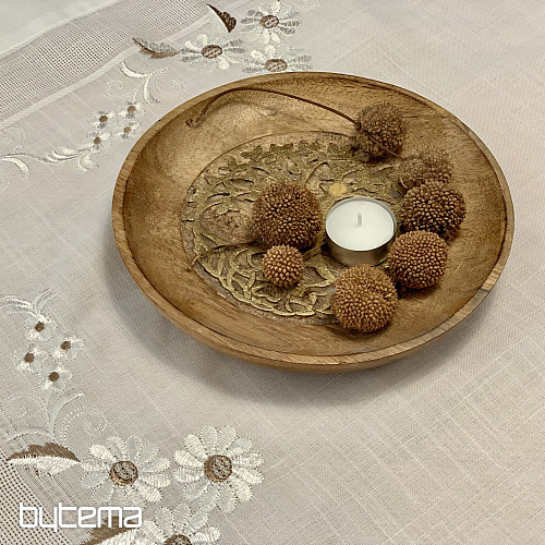 Vezeni stolnjak i šal DAIISES BROWN