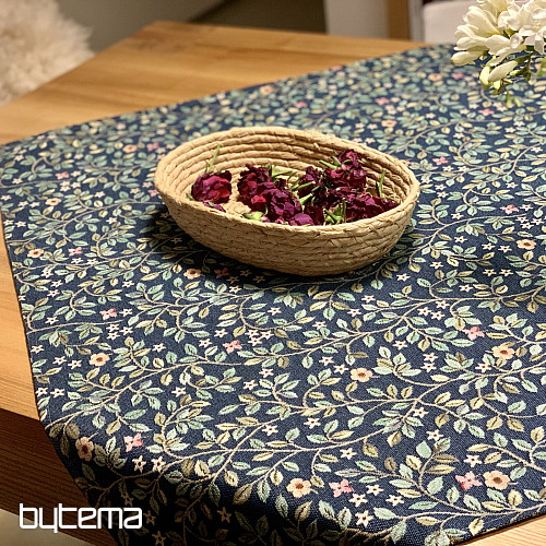 Tapiserijski stolnjak i šal DRVO SREĆE preko cijele PLAVE