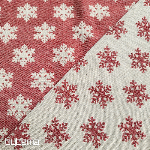 Luksuzna dekorativna tkanina FLAKES RED