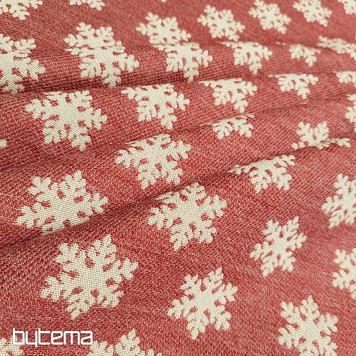 Luksuzna dekorativna tkanina FLAKES RED