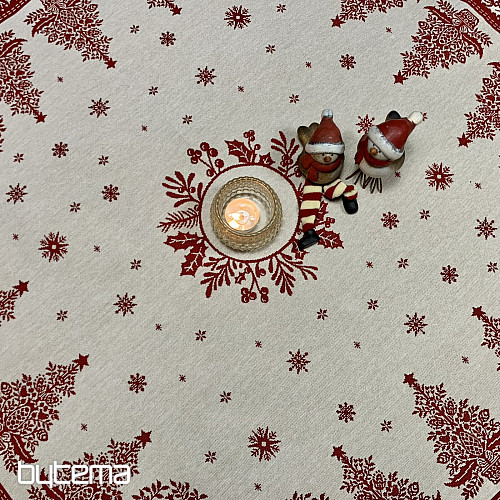 Tapiserijski stolnjak i šal FOLK CHRISTMAS crveni