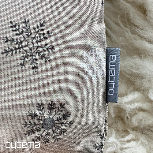 Božićni ukrasni pokrov PAHULJICE SIVO-BIJELE