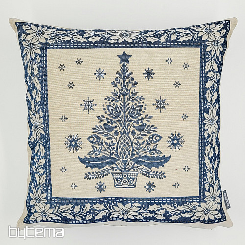 Božićna navlaka za tapiseriju FOLK CHRISTMAS 3 plava