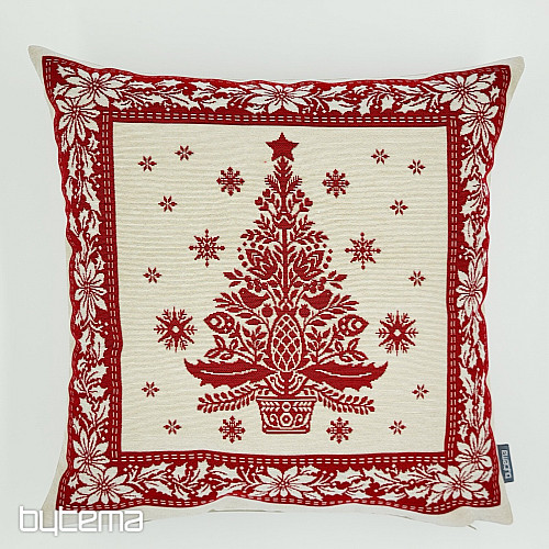 Božićna navlaka za tapiseriju FOLK CHRISTMAS 3 crvena