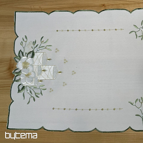 Vezeni stolnjak BIJELE SVIJEĆE
