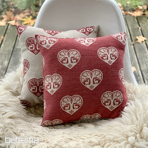 Luksuzni ukrasni navlaka SRCE S JELENIMA crvena A