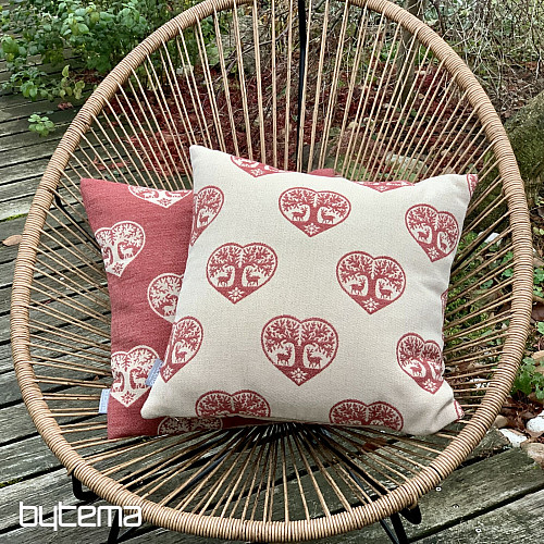 Luksuzni ukrasni navlaka SRCE S JELENIMA crvena A