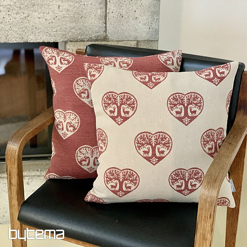 Luksuzni ukrasni navlaka SRCE S JELENIMA crvena A