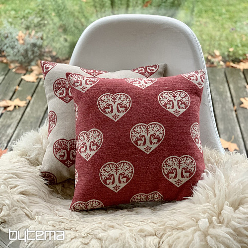 Luksuzni ukrasni navlaka SRCE S JELENIMA crvena A