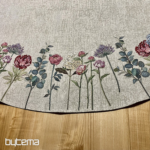 Okrugli tapiserijski stolnjak FLORES TIME