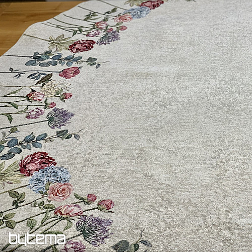 Okrugli tapiserijski stolnjak FLORES TIME