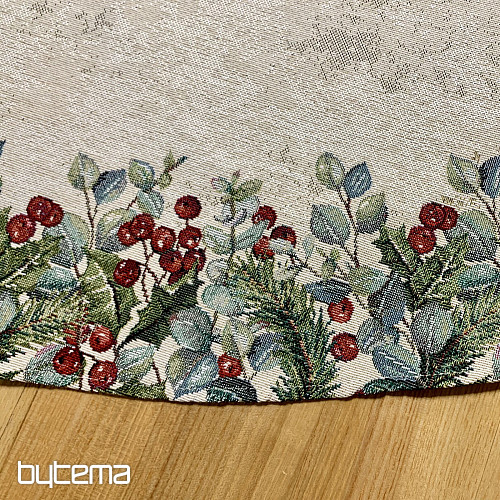 Okrugli božićni tapiserijski stolnjak BOŽIĆNE RUŽE