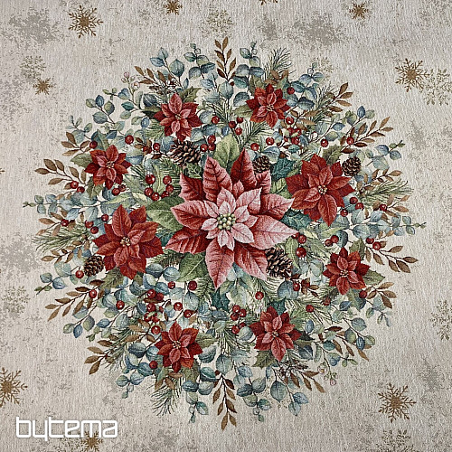 Okrugli božićni tapiserijski stolnjak BOŽIĆNE RUŽE