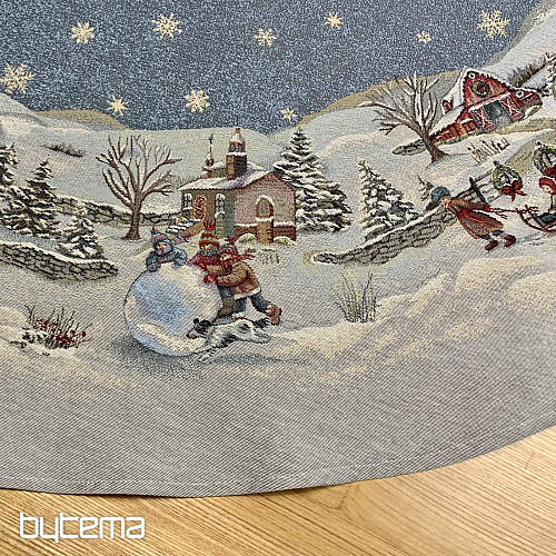 Okrugli božićni tapiserijski stolnjak RADOST BOŽIĆA