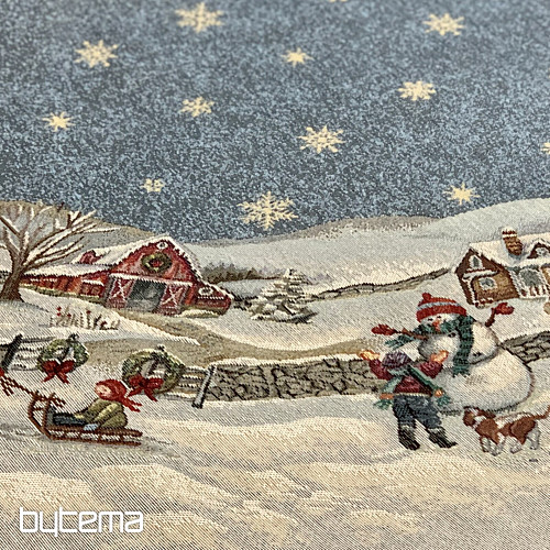 Okrugli božićni tapiserijski stolnjak RADOST BOŽIĆA