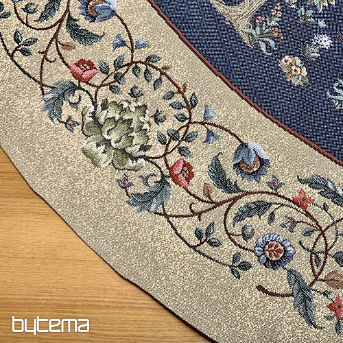 Okrugli tapiserijski stolnjak DRVO SREĆE plavi