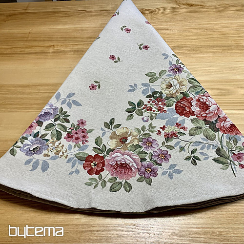 Okrugli tapiserijski stolnjak BOUQUET BORDURA