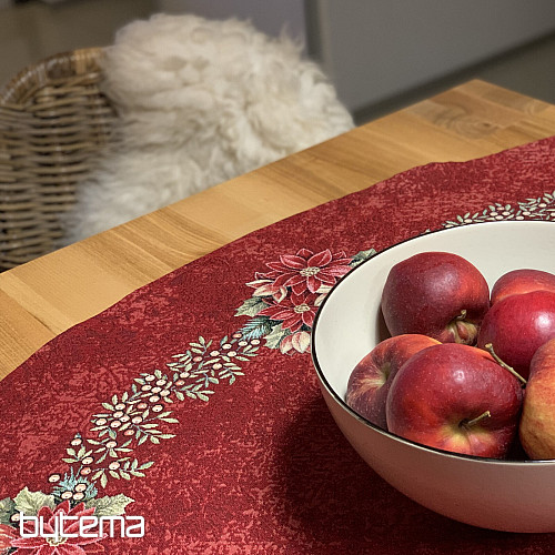 Okrugli tapiserijski stolnjak STAR RED