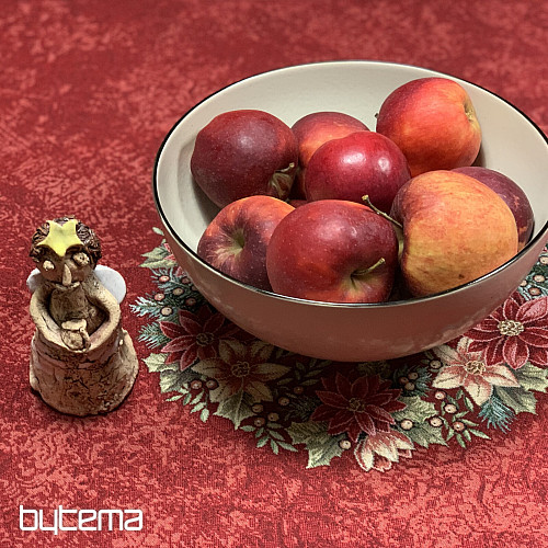 Okrugli tapiserijski stolnjak STAR RED