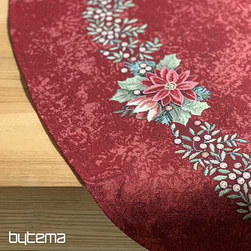 Okrugli tapiserijski stolnjak STAR RED