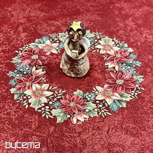 Okrugli tapiserijski stolnjak STAR RED