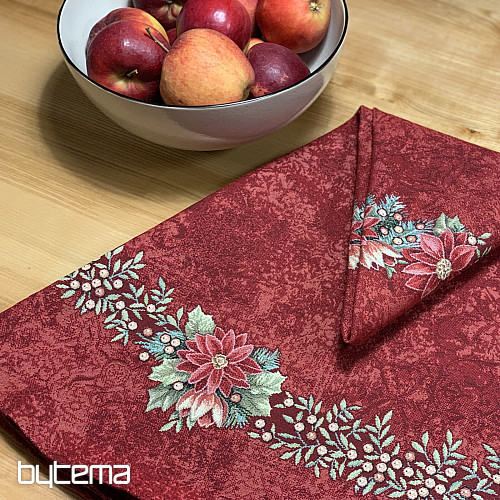 Okrugli tapiserijski stolnjak STAR RED