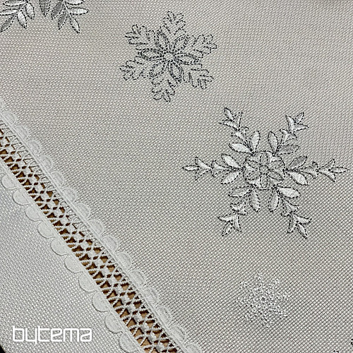 Božićni vezeni stolnjak SILVER FLAKES