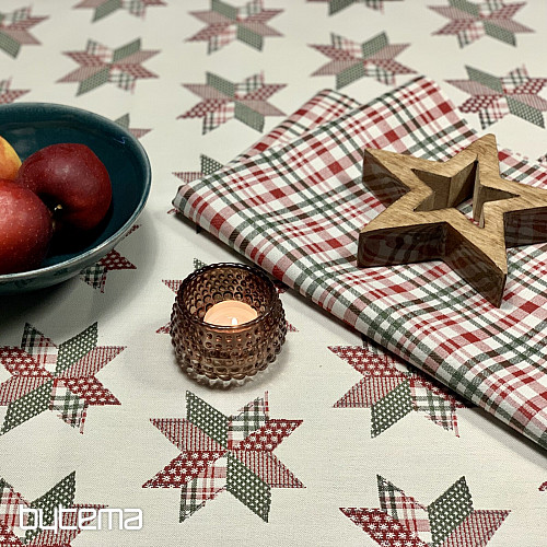 Božićni stolnjak i šal STAR SHELLEY