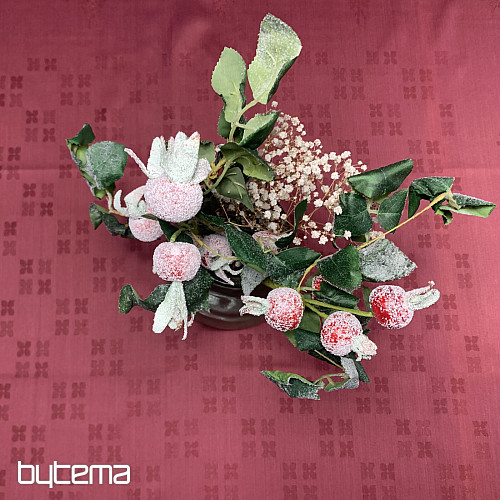 Stolnjak DAMASK cvijeće bordo 120x140