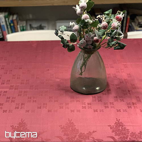 Stolnjak DAMASK cvijeće bordo 120x140