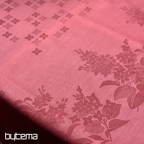 Stolnjak DAMASK cvijeće bordo 120x140