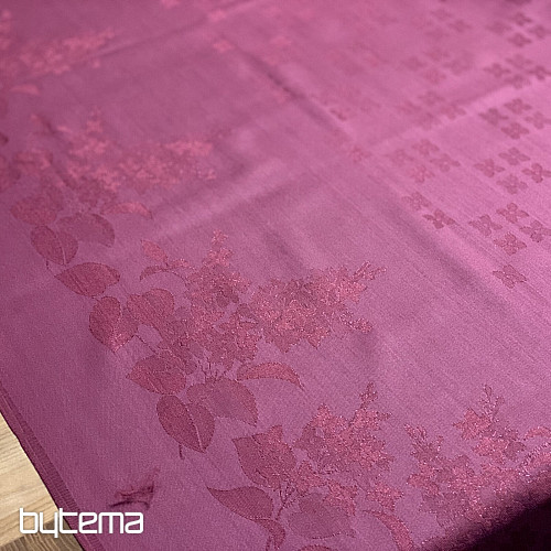 Stolnjak DAMASK cvijeće bordo 120x140