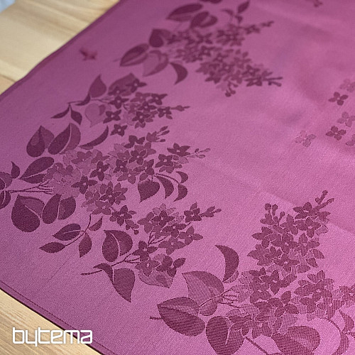 Stolnjak DAMASK cvijeće bordo 120x140