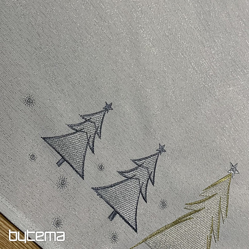 Vezeni stolnjak i šal GREY GOLDEN TREES