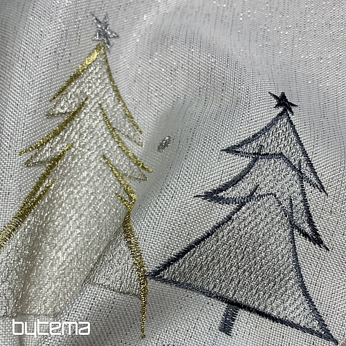 Vezeni stolnjak i šal GREY GOLDEN TREES