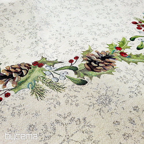 Božićni tapiserijski stolnjak okrugli BOR BOR i IMELA