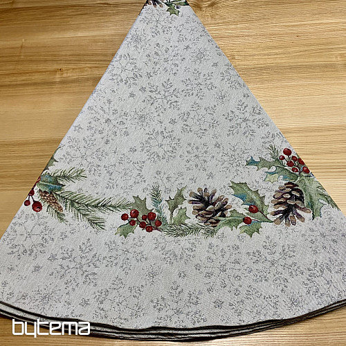 Božićni tapiserijski stolnjak okrugli BOR BOR i IMELA