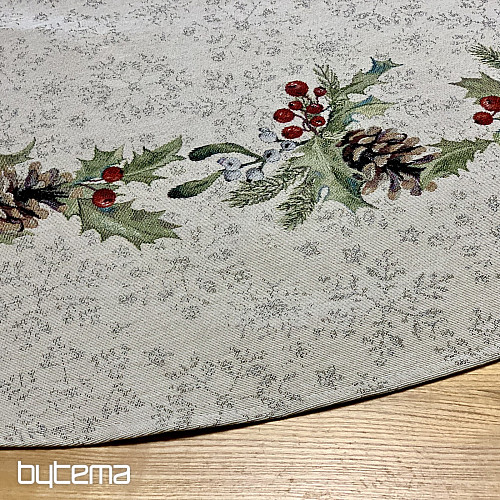 Božićni tapiserijski stolnjak okrugli BOR BOR i IMELA