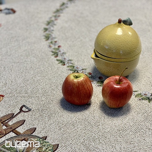 Okrugli tapiserijski stolnjak ROCK BY THE FENCE