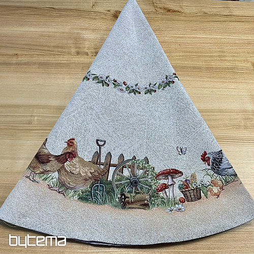 Okrugli tapiserijski stolnjak ROCK BY THE FENCE