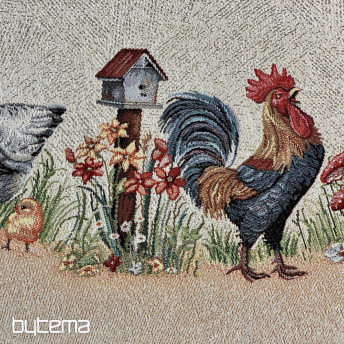 Okrugli tapiserijski stolnjak ROCK BY THE FENCE